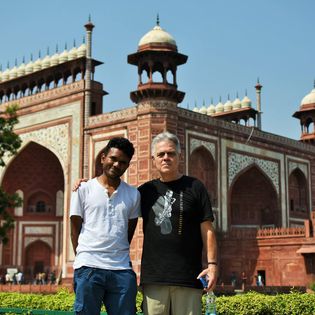 Santhosh and myself at the Taj Mahal, Agra, India.